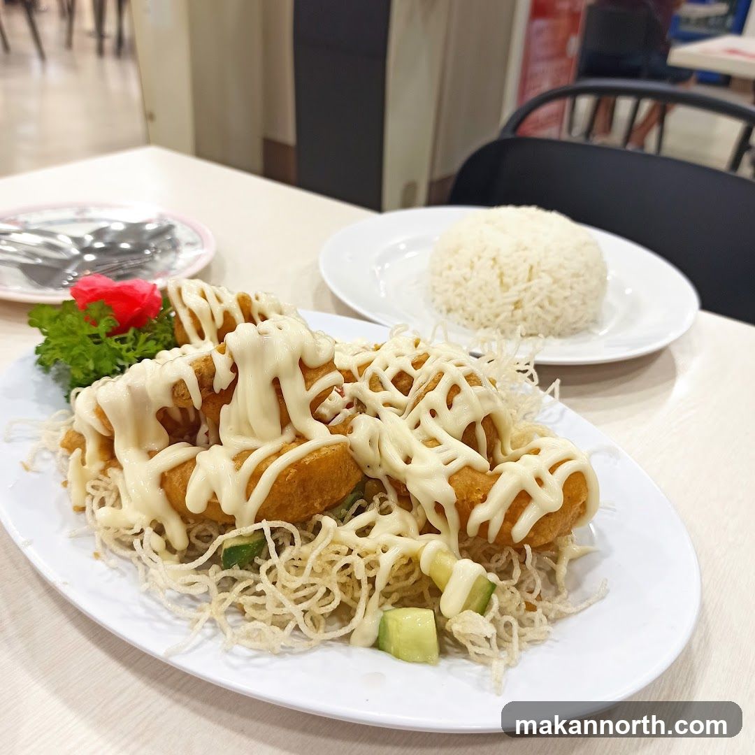 Fried Fish with Mayonnaise and Rice