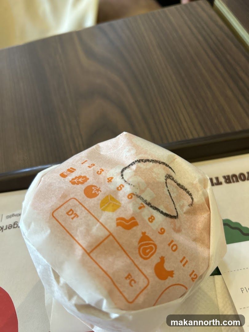 Burger wrapper with icons