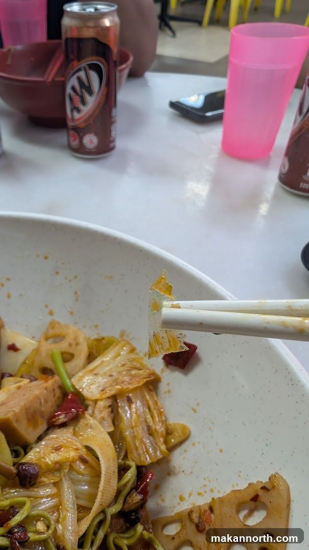 Spicy Noodle Dish with A&W Root Beer