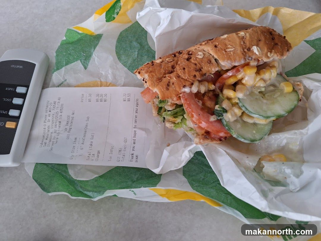Sandwich and Receipt