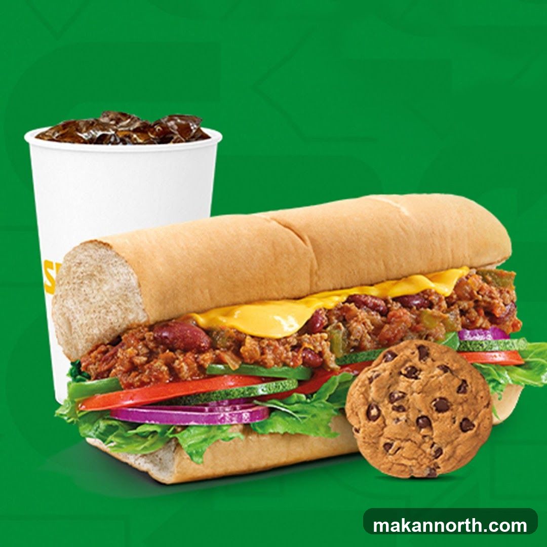 Sub sandwich meal with drink and cookie