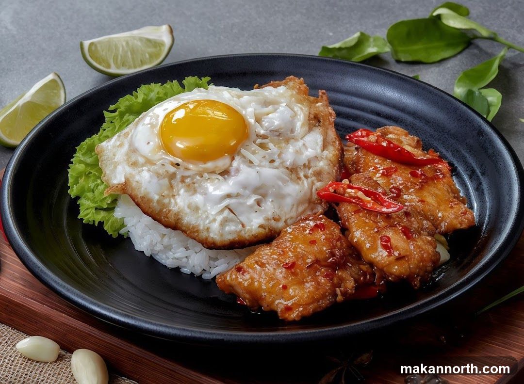 Fish with Rice and Fried Egg