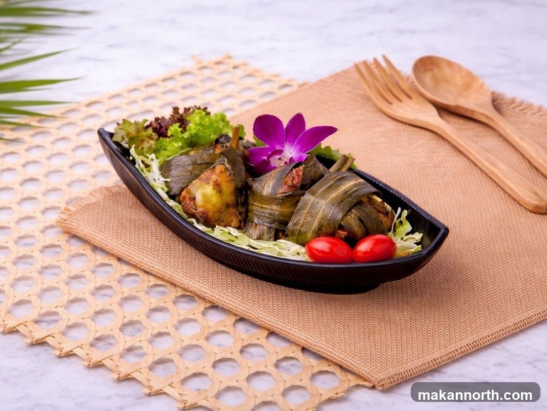 Chicken wrapped in pandan leaves