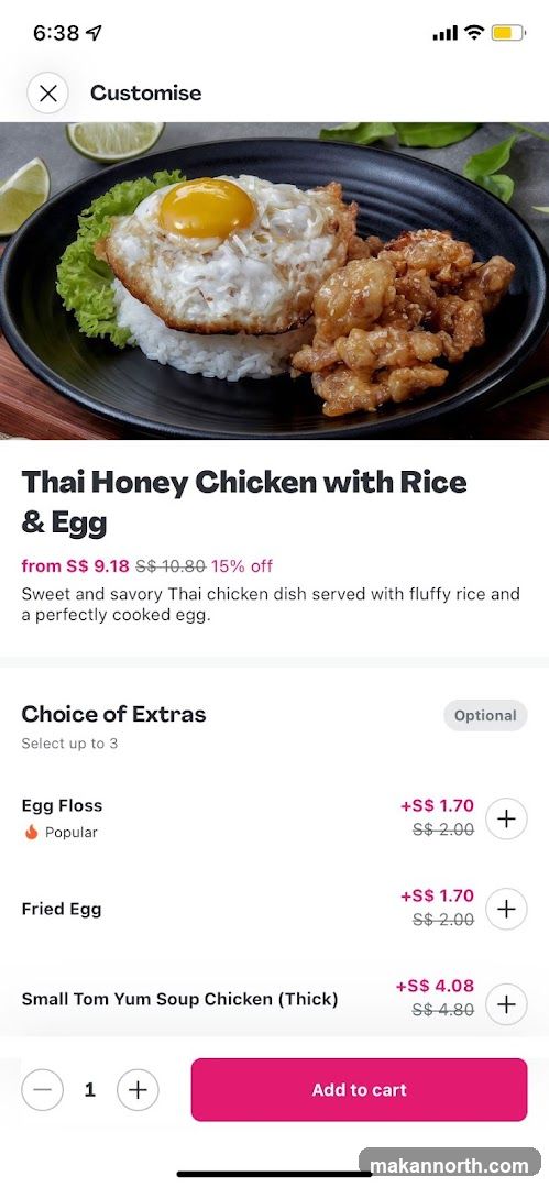 Thai Honey Chicken with Rice & Egg