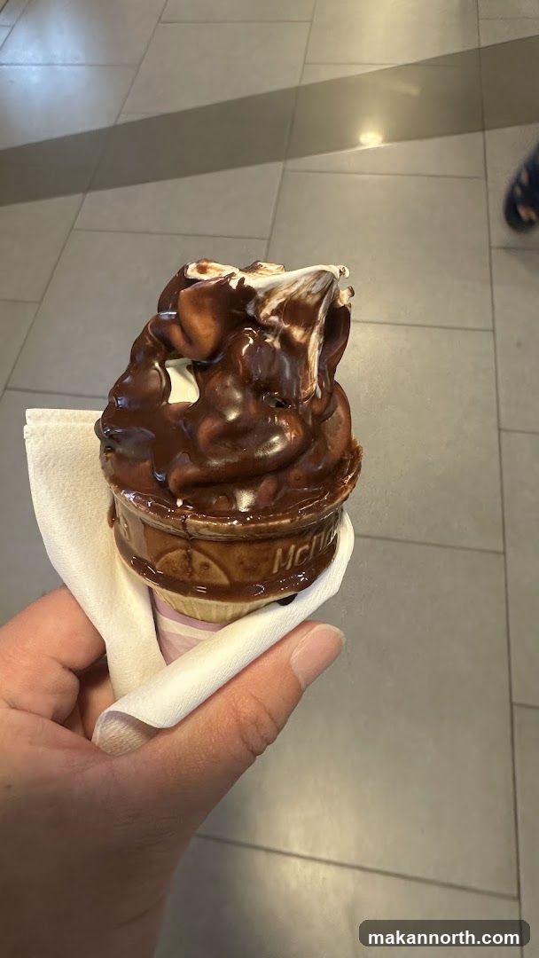 Chocolate-dipped ice cream cone