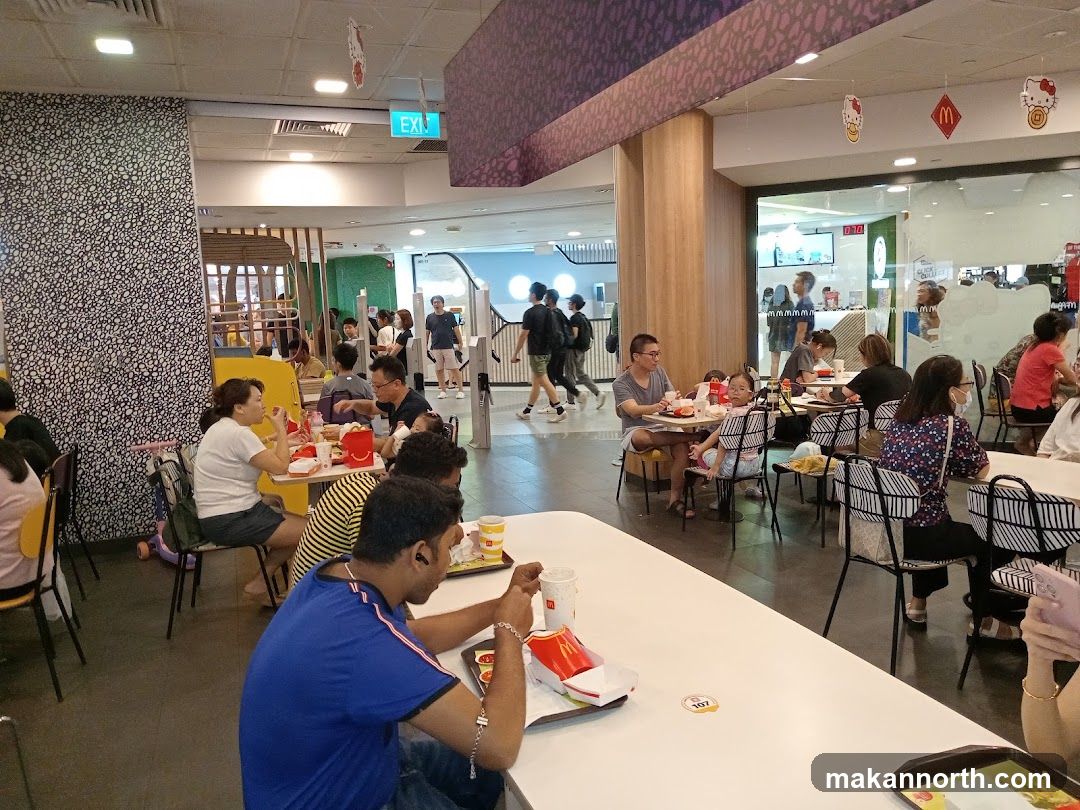 Busy fast-food restaurant interior