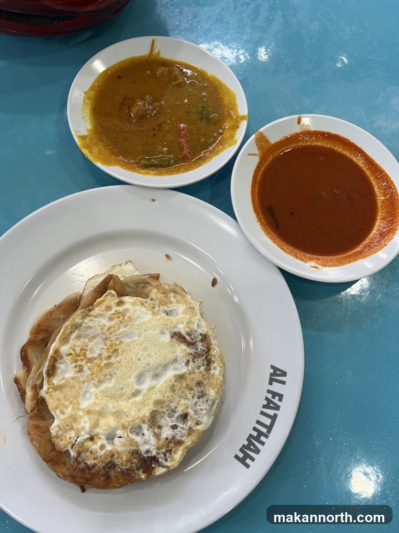 Roti Prata with Egg and Curries
