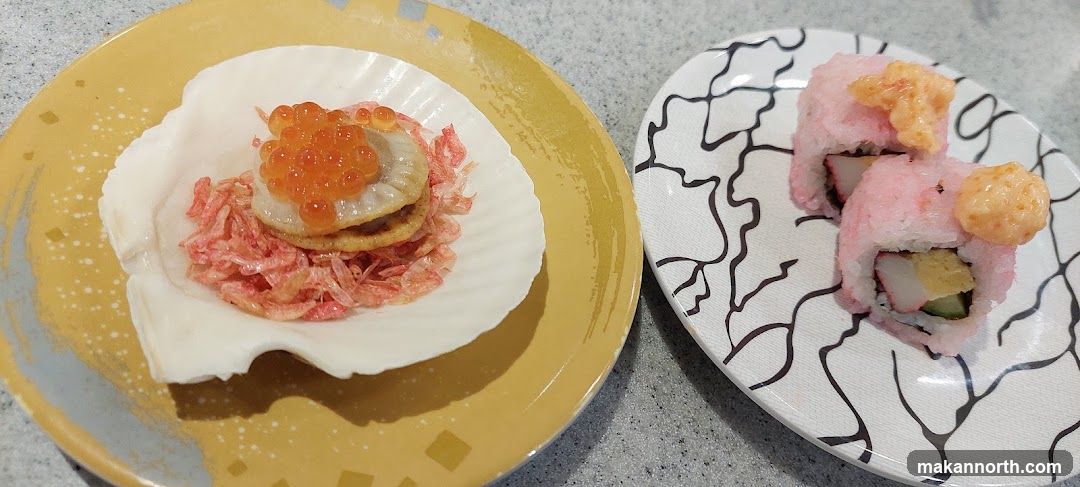 Scallop and Ikura Appetizer and Sushi Rolls