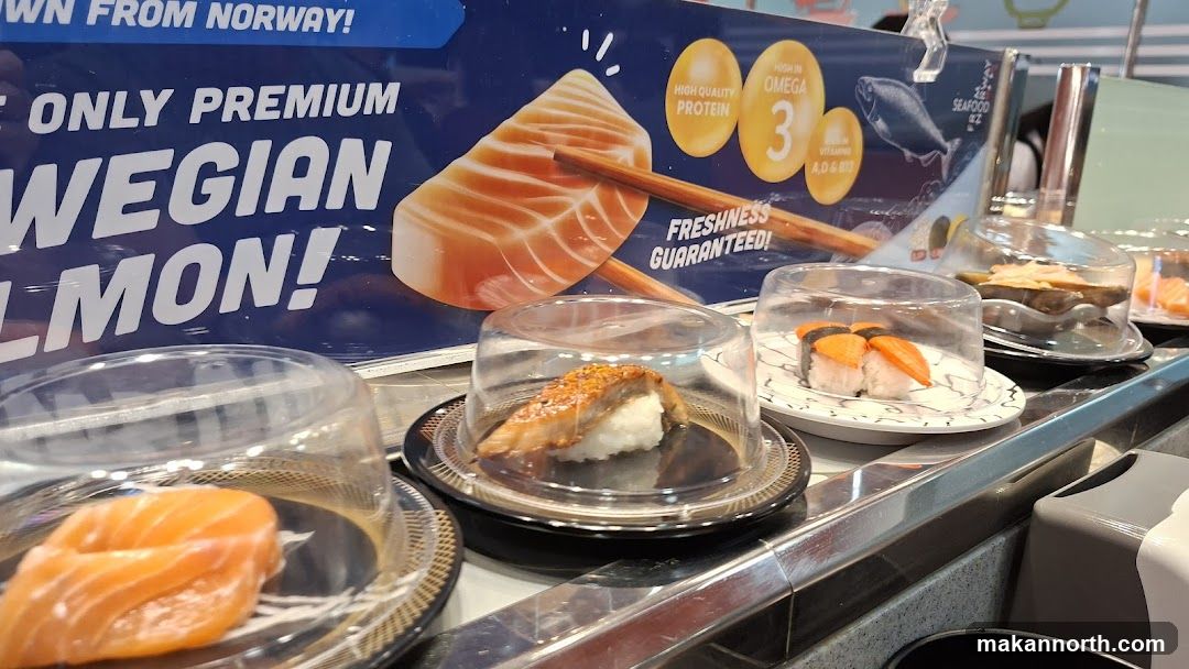 Conveyor Belt Sushi with Salmon