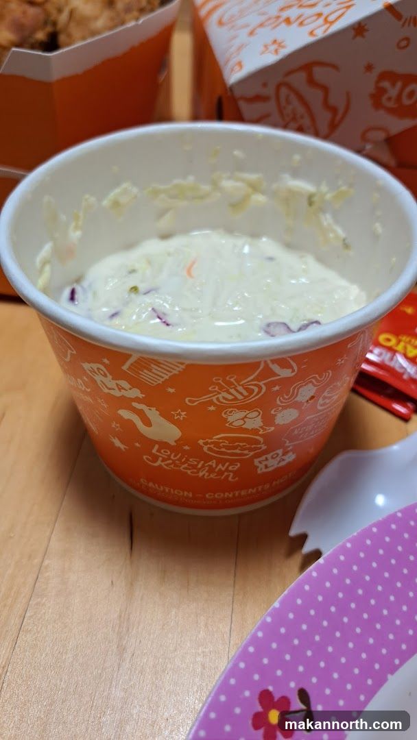 Coleslaw in a branded container