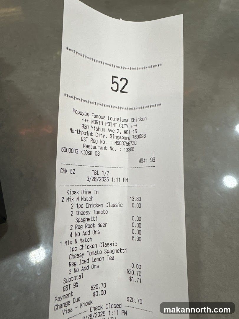 Popeyes Receipt
