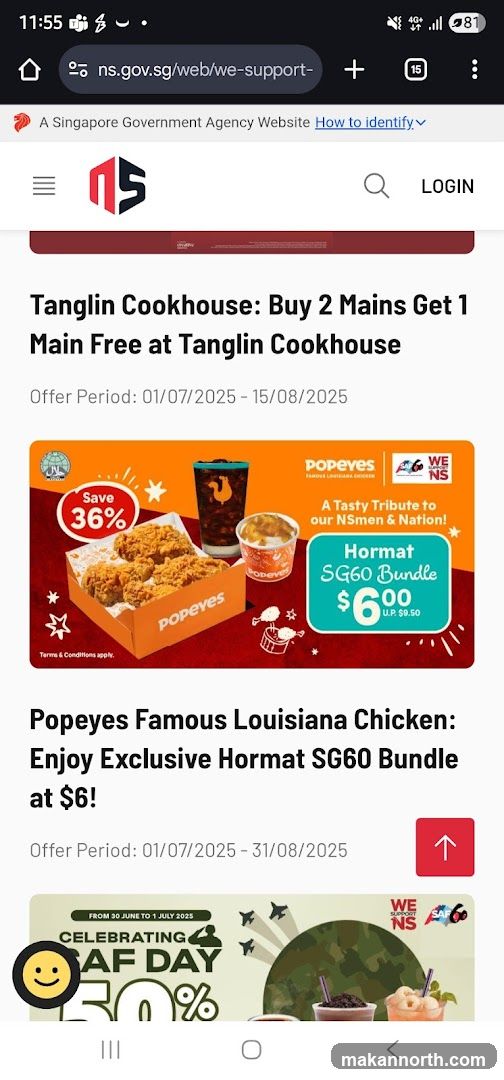 Popeyes Famous Louisiana Chicken: Enjoy Exclusive Hormat SG60 Bundle at $6!