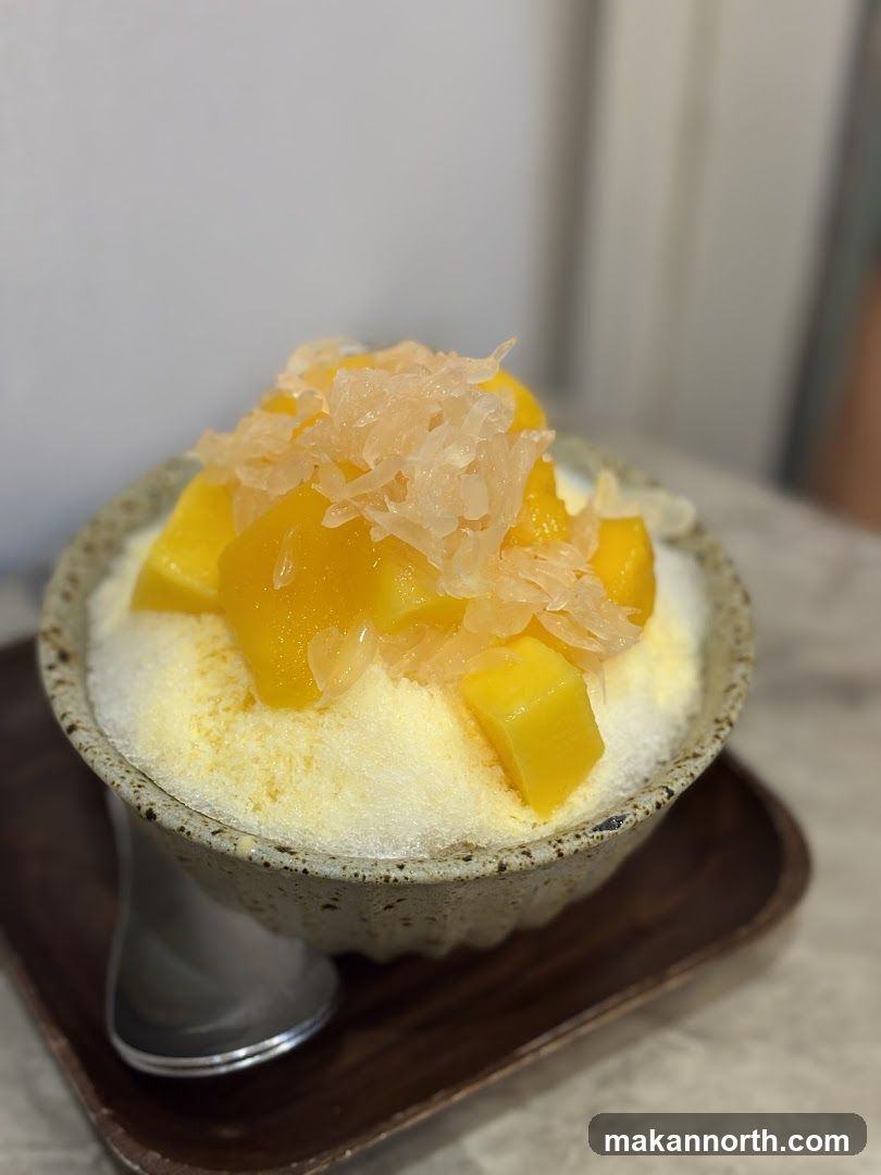 Mango shaved ice dessert