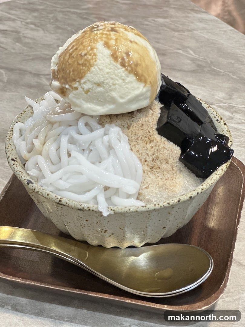 Dessert with Ice Cream and Grass Jelly