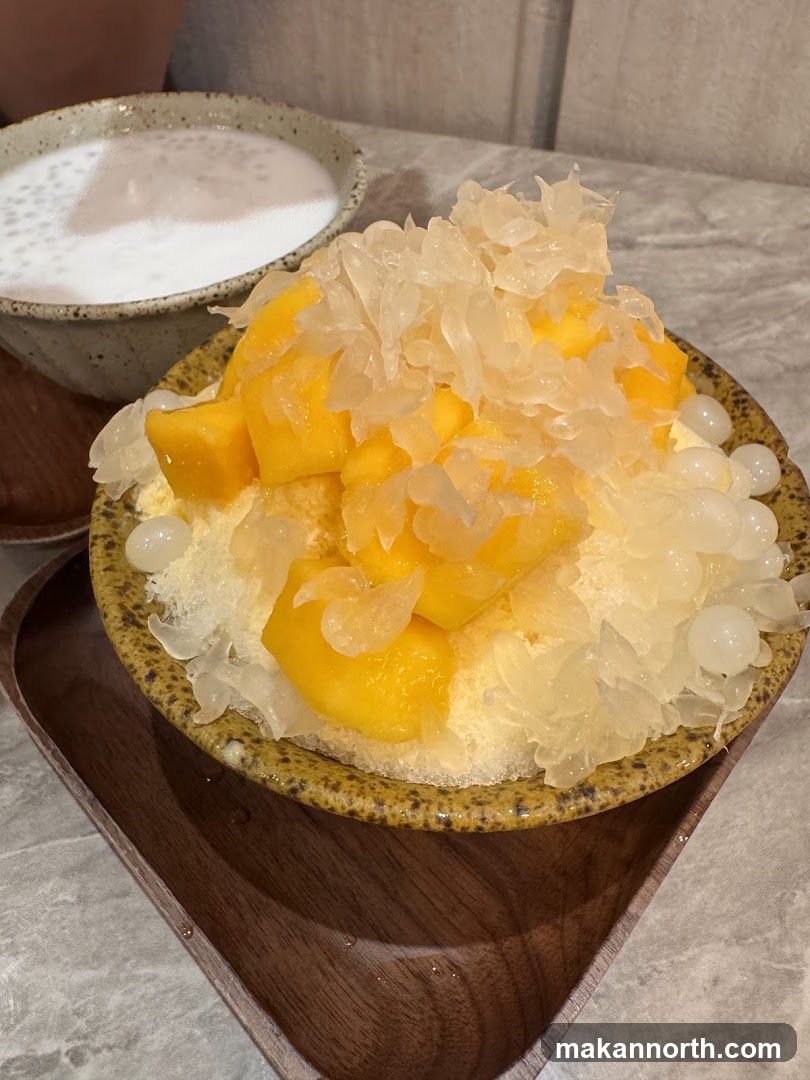 Mango shaved ice with coconut milk