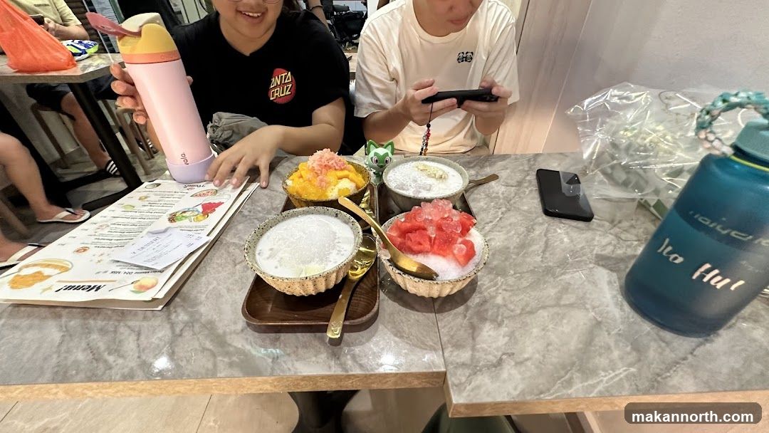 Dessert bowls on a table