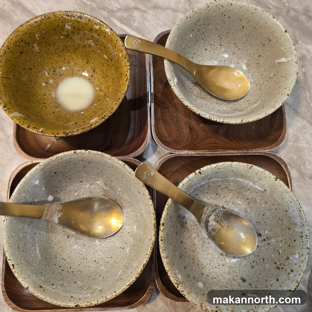 Four Bowls with Spoons