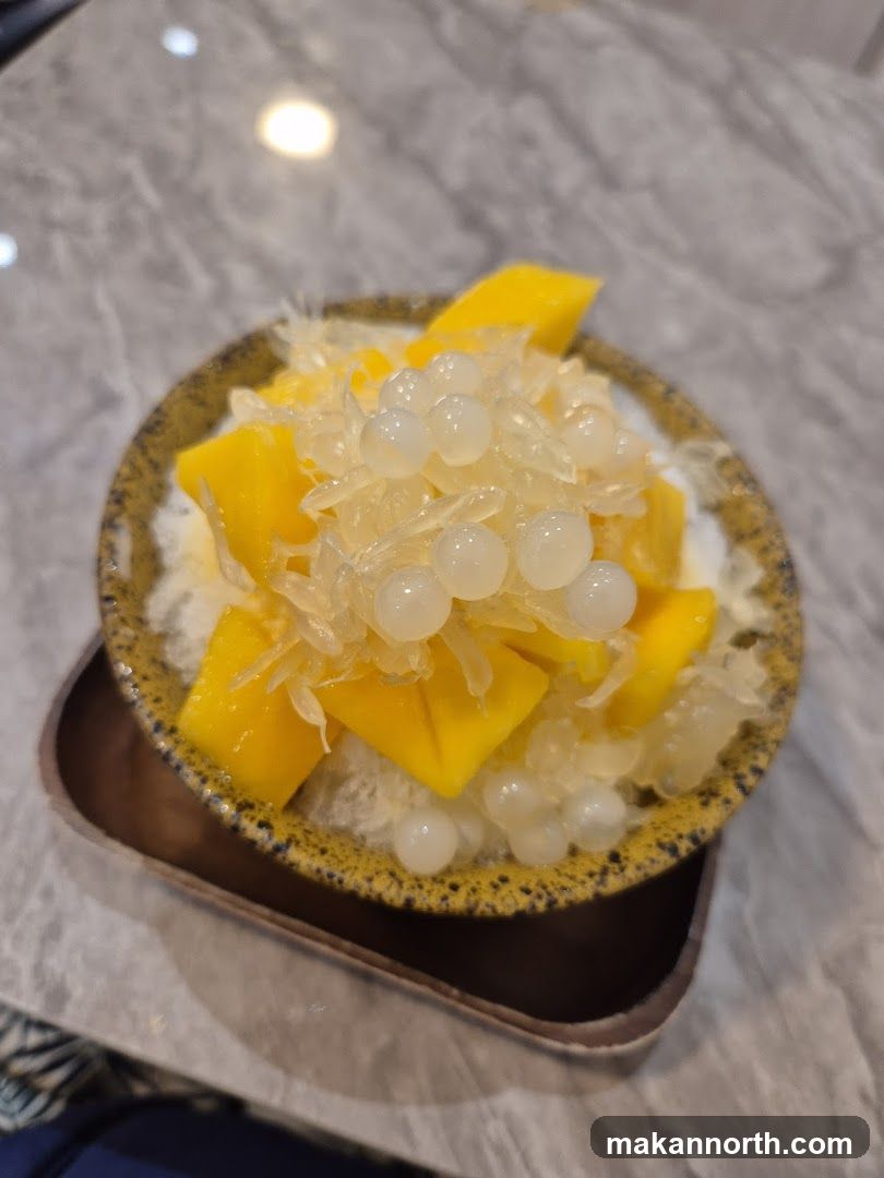 Mango shaved ice dessert