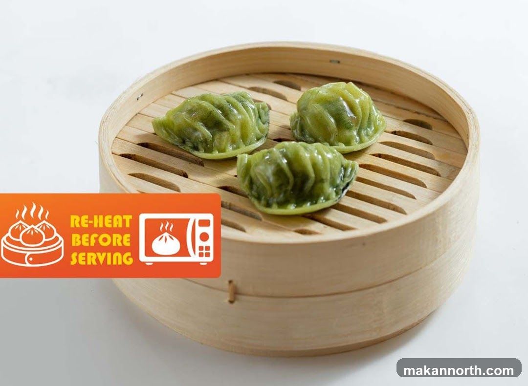 Green Dumplings in Steamer