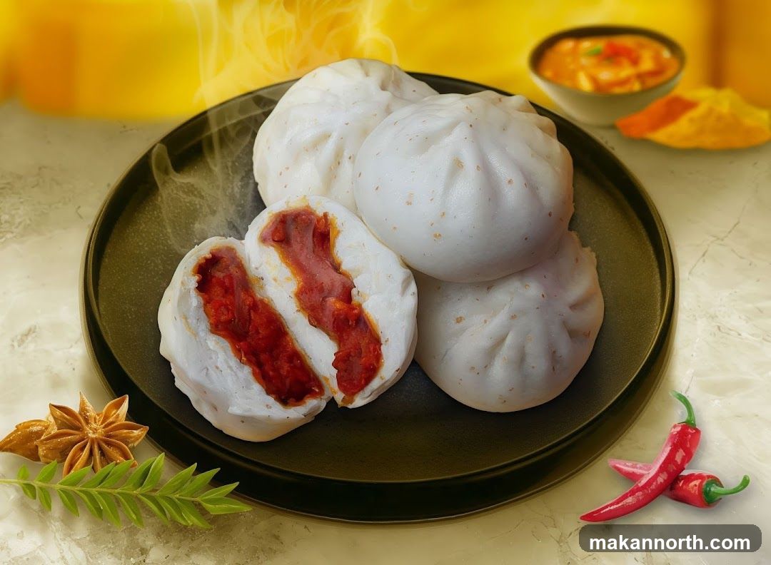 Steamed Buns with Red Filling