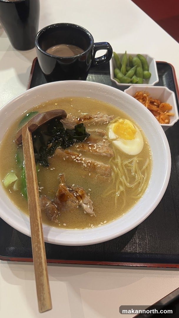 Ramen with sides and drink