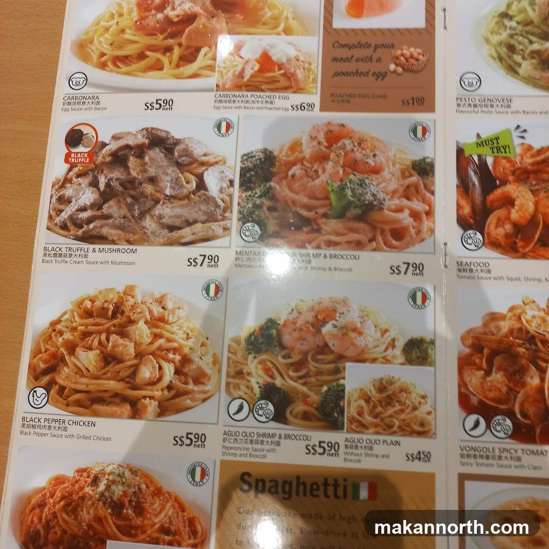 Spaghetti Menu