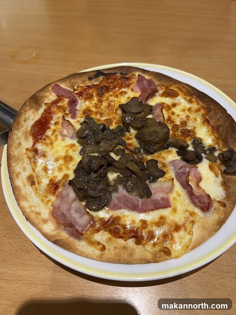 Mushroom and Bacon Pizza
