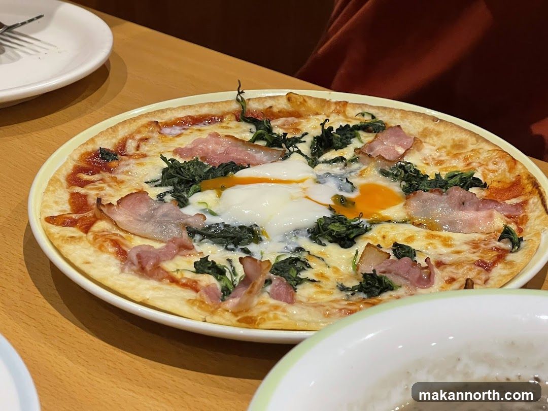 Pizza with Egg and Bacon