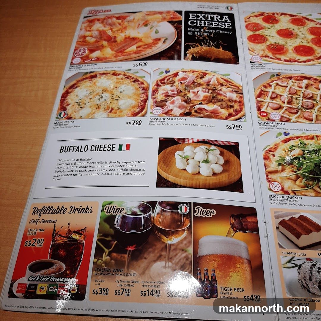 Pizza Menu