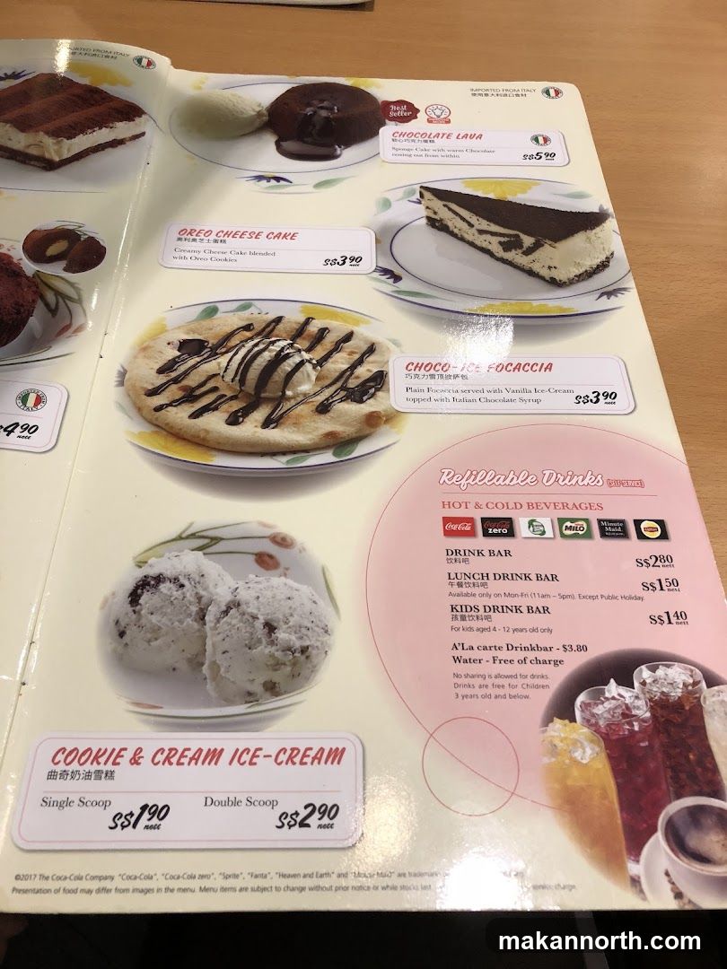 Desserts and Drinks Menu