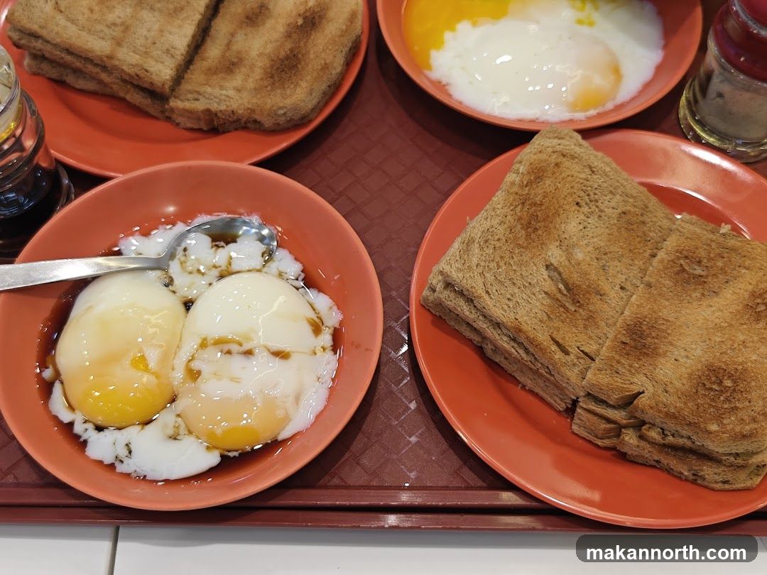 Soft-boiled eggs and toast