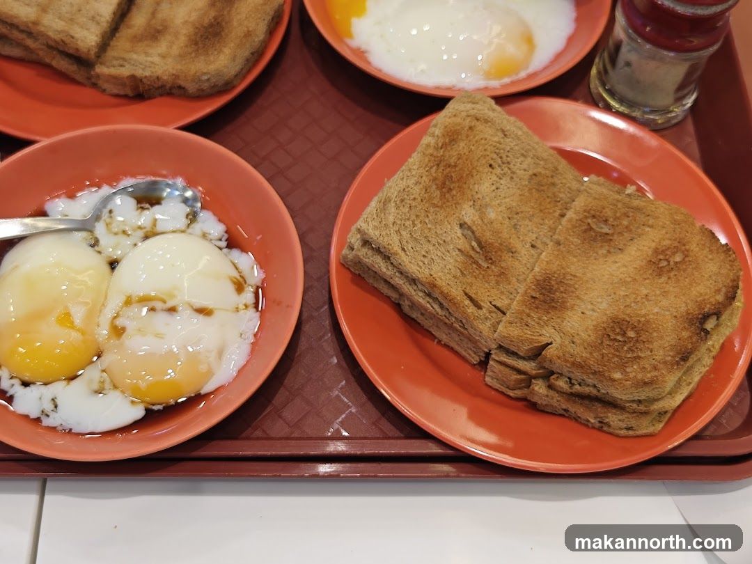 Soft-boiled eggs and toast