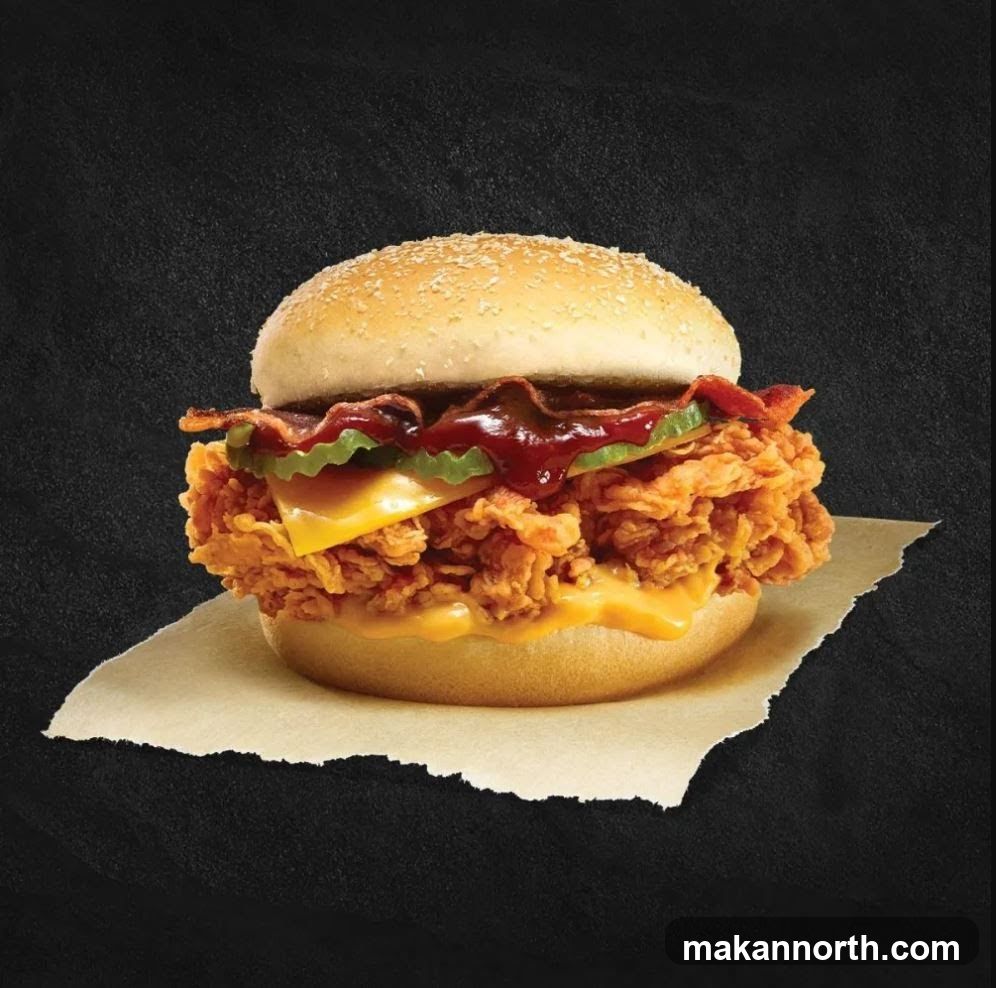 Crispy Chicken Burger with Bacon and Cheese