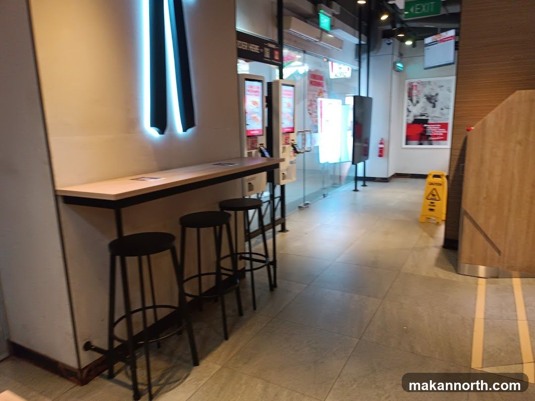 Modern Fast Food Interior with Bar Seating