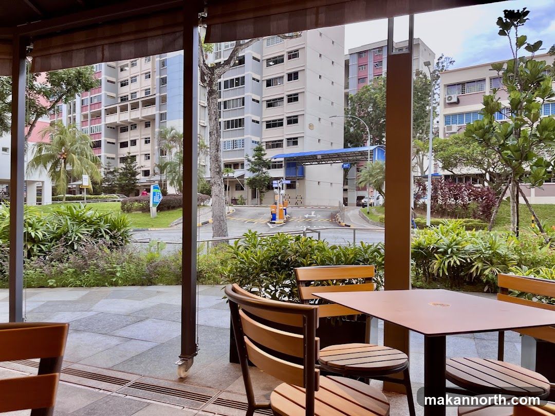Outdoor Seating Area with Urban Background