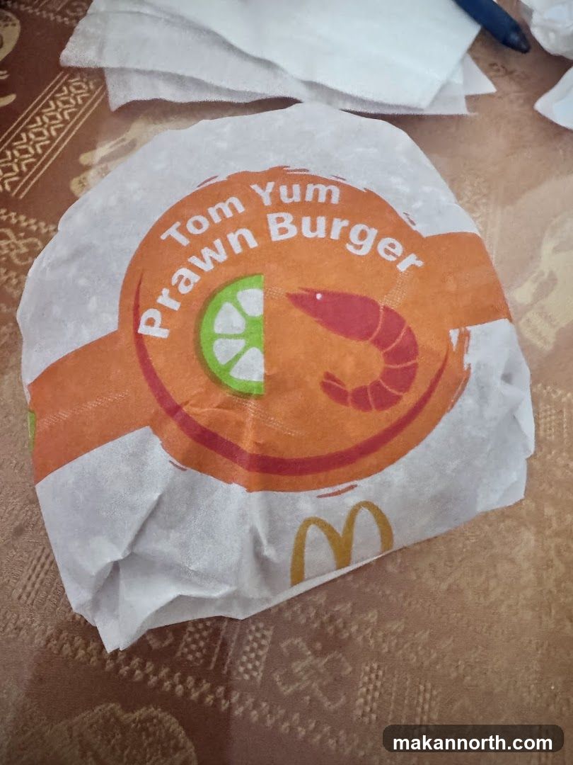 Tom Yum Prawn Burger Packaging