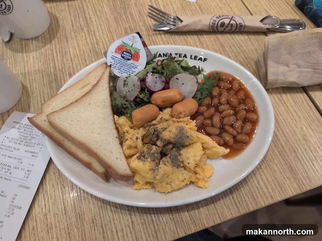 Breakfast Plate with Toast and Beans