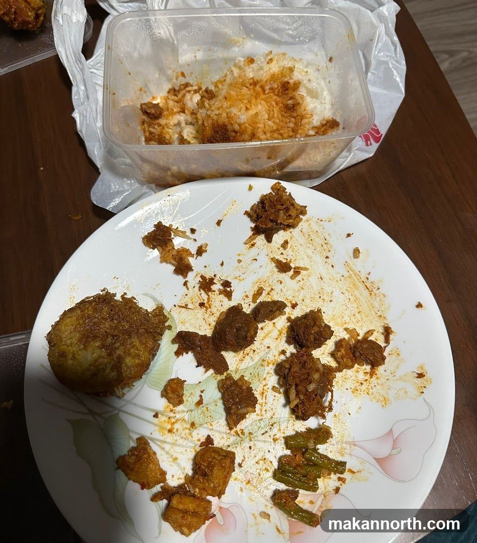 Leftover Food on Plate and Container