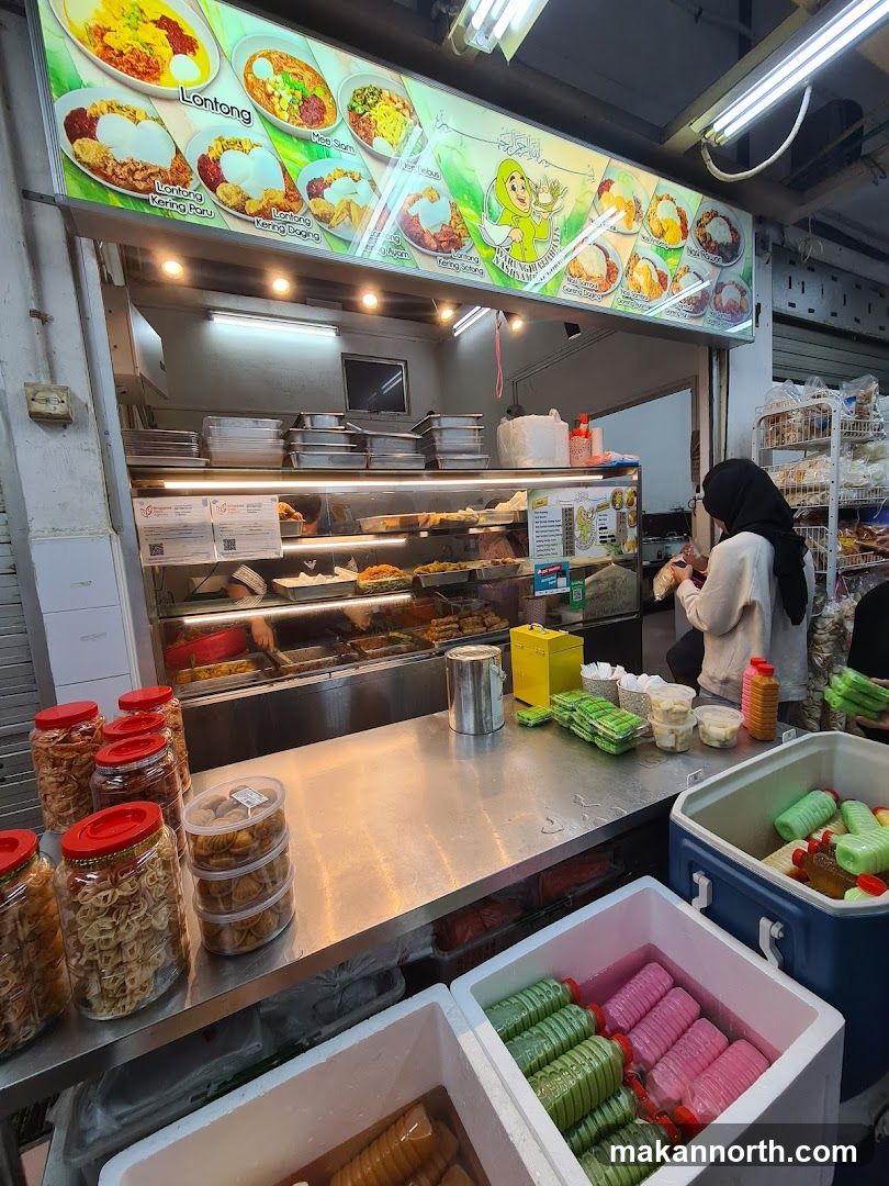 Food stall with menu and drinks