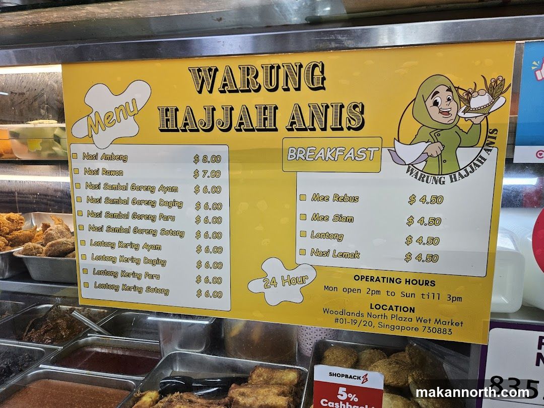 Warung Hajjah Anis Menu