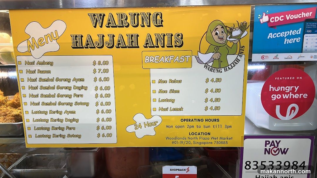 Warung Hajjah Anis Menu