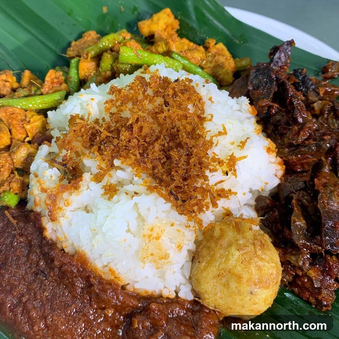 Rice dish with various side dishes