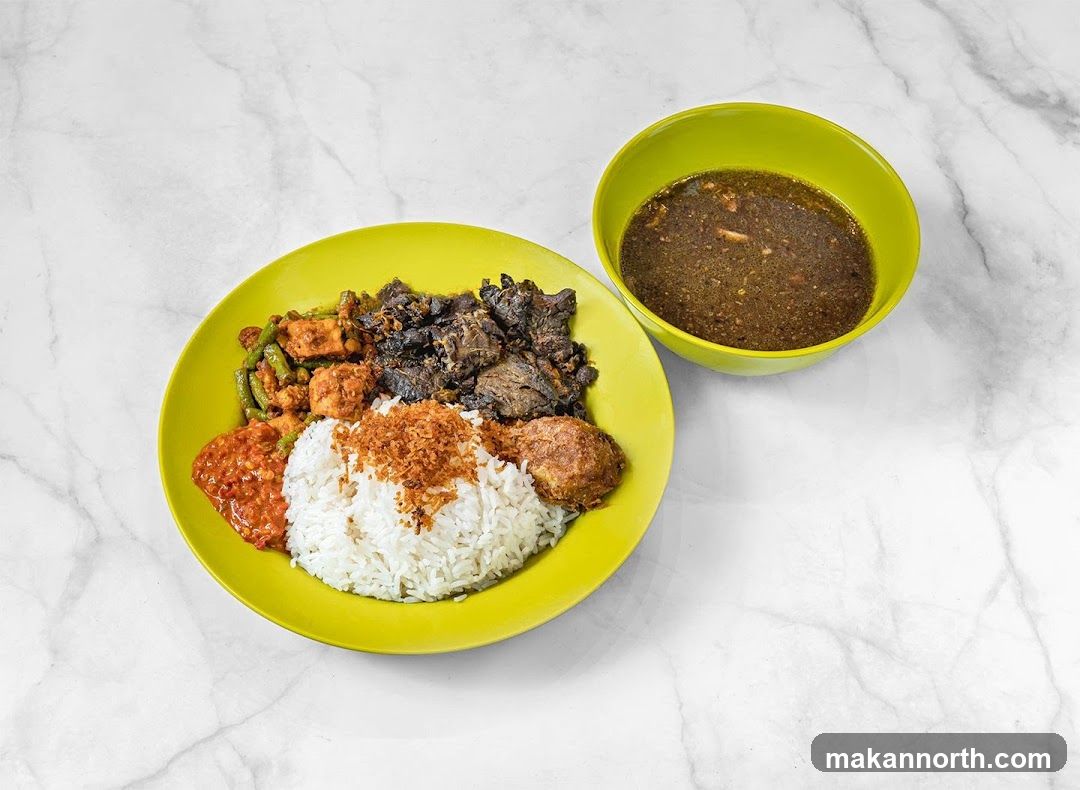 Rice dish with meat and soup