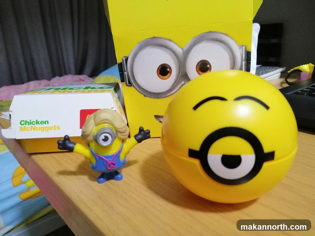 Minion-themed Chicken McNuggets box and toys