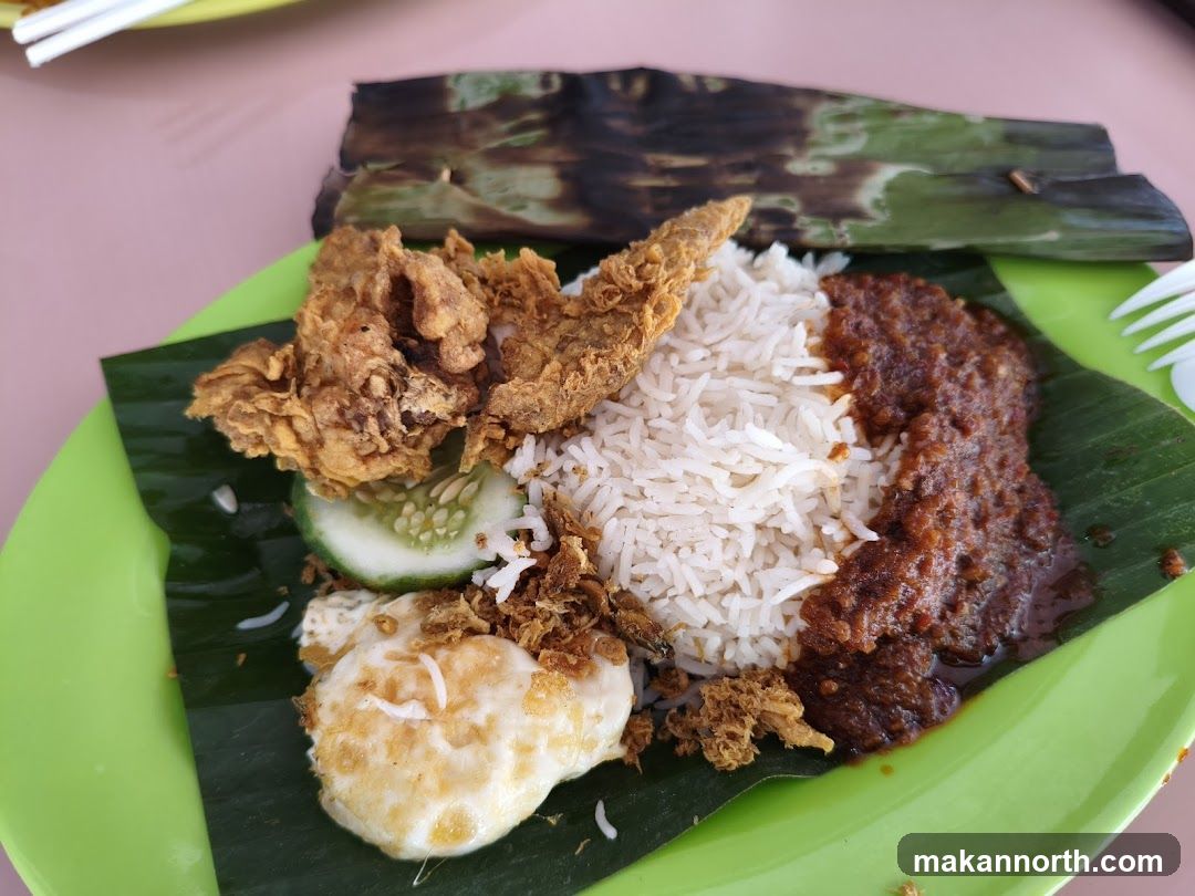Nasi Lemak with Fried Chicken