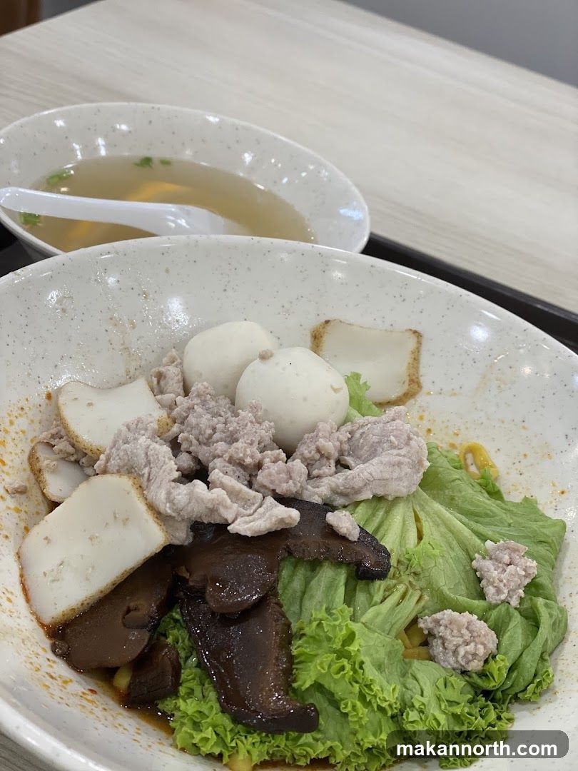Noodles with Toppings and Soup