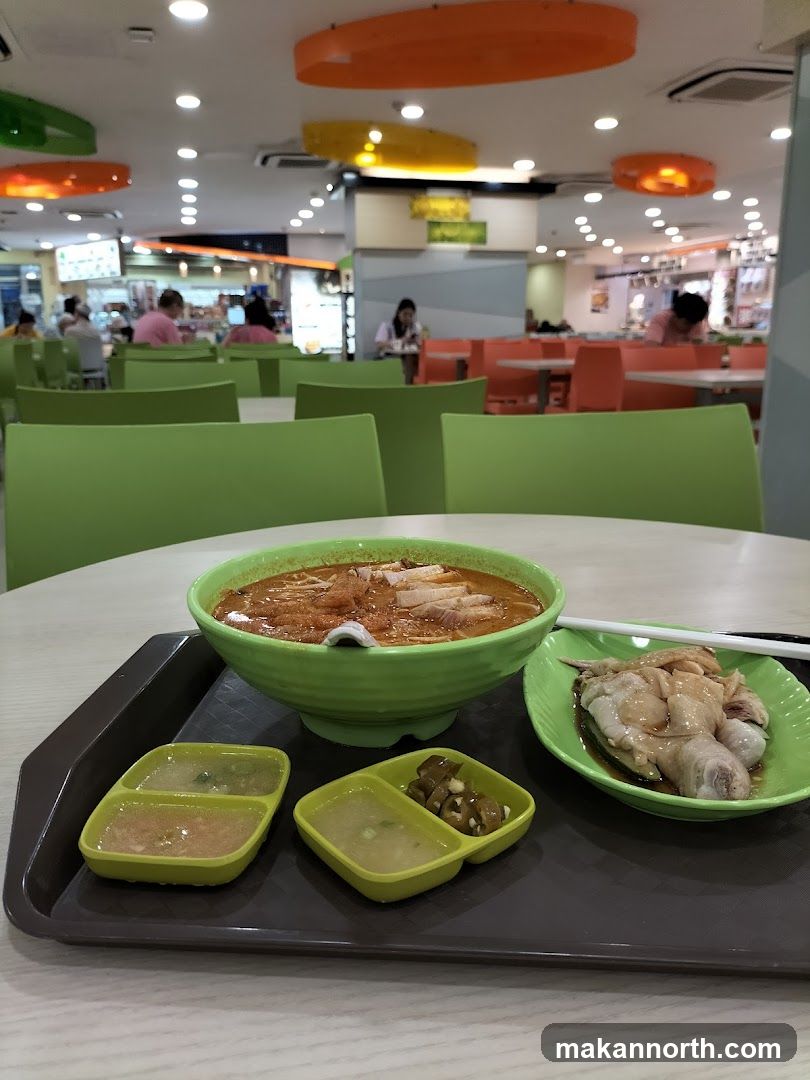 Food Tray with Noodles and Chicken