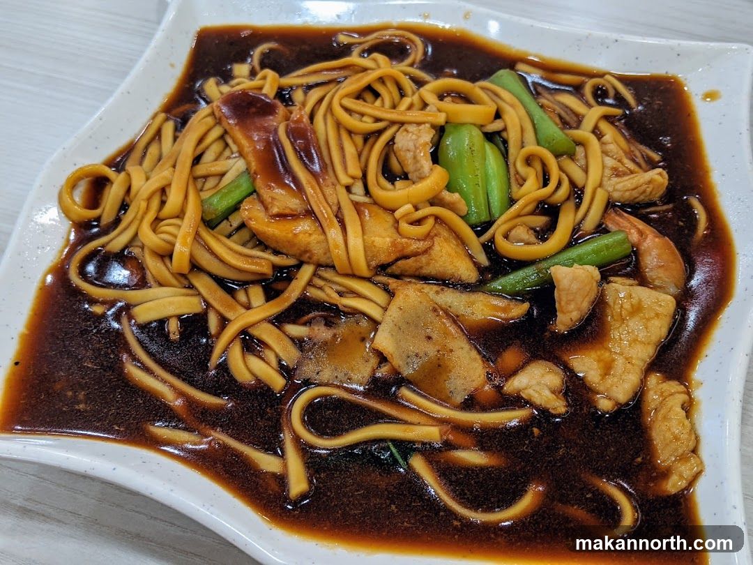 Noodles with Gravy and Shrimp
