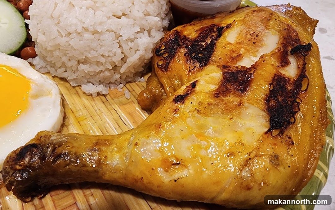 Roasted Chicken Leg with Rice and Egg
