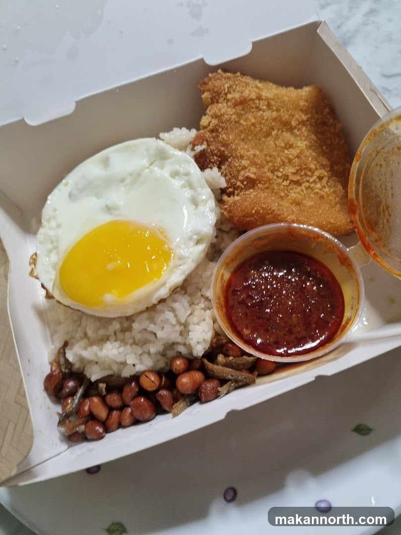 Nasi Lemak with Fried Chicken